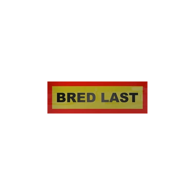 VBG Reflektorkennzeichnung mit Text "BRED LAST"
