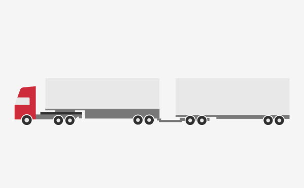 Trailerdragare + semitrailer + dolly + semitrailer