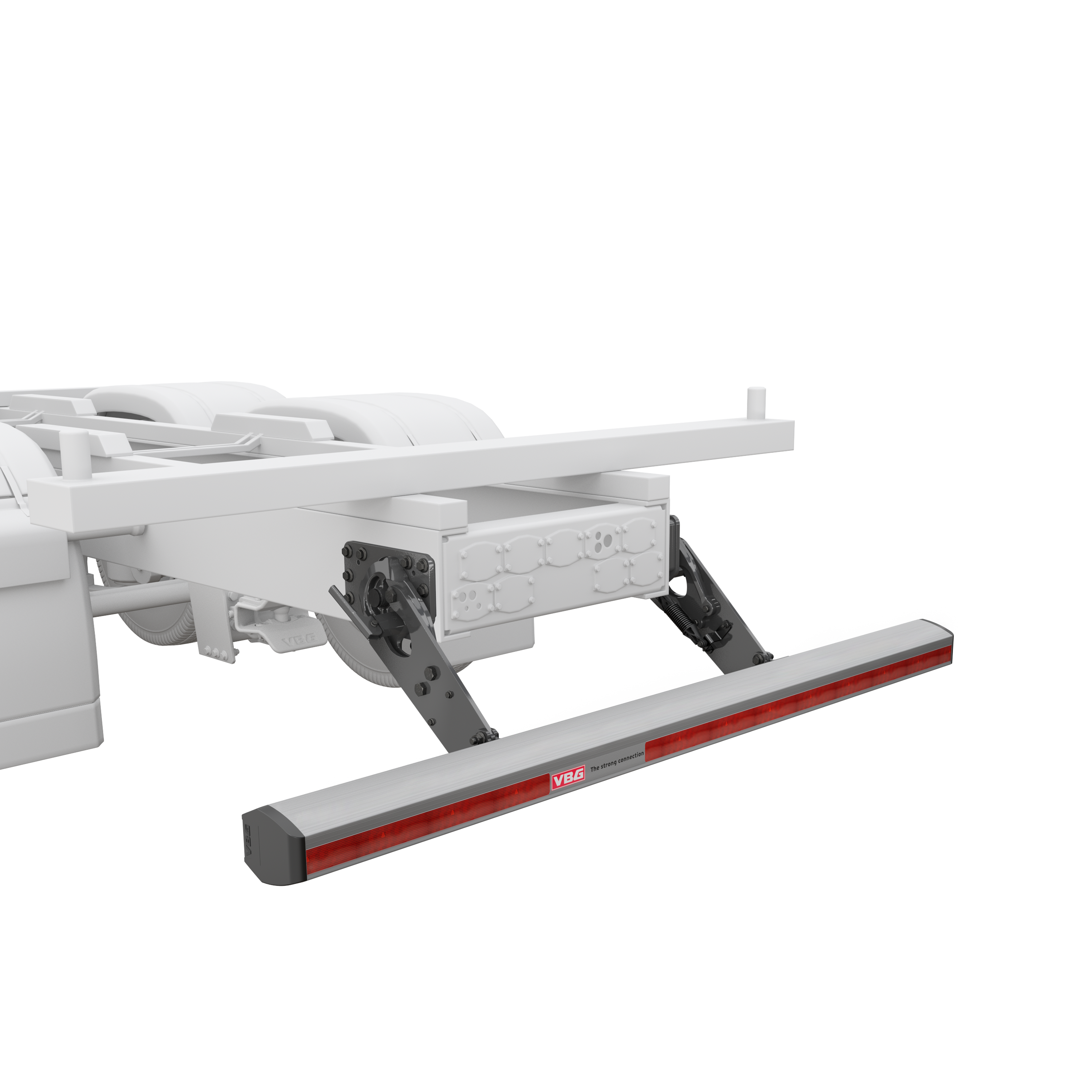 System_u-skydd_foldable UHAP_koppling_cms dbi_monteringsbalk_vit lastbil